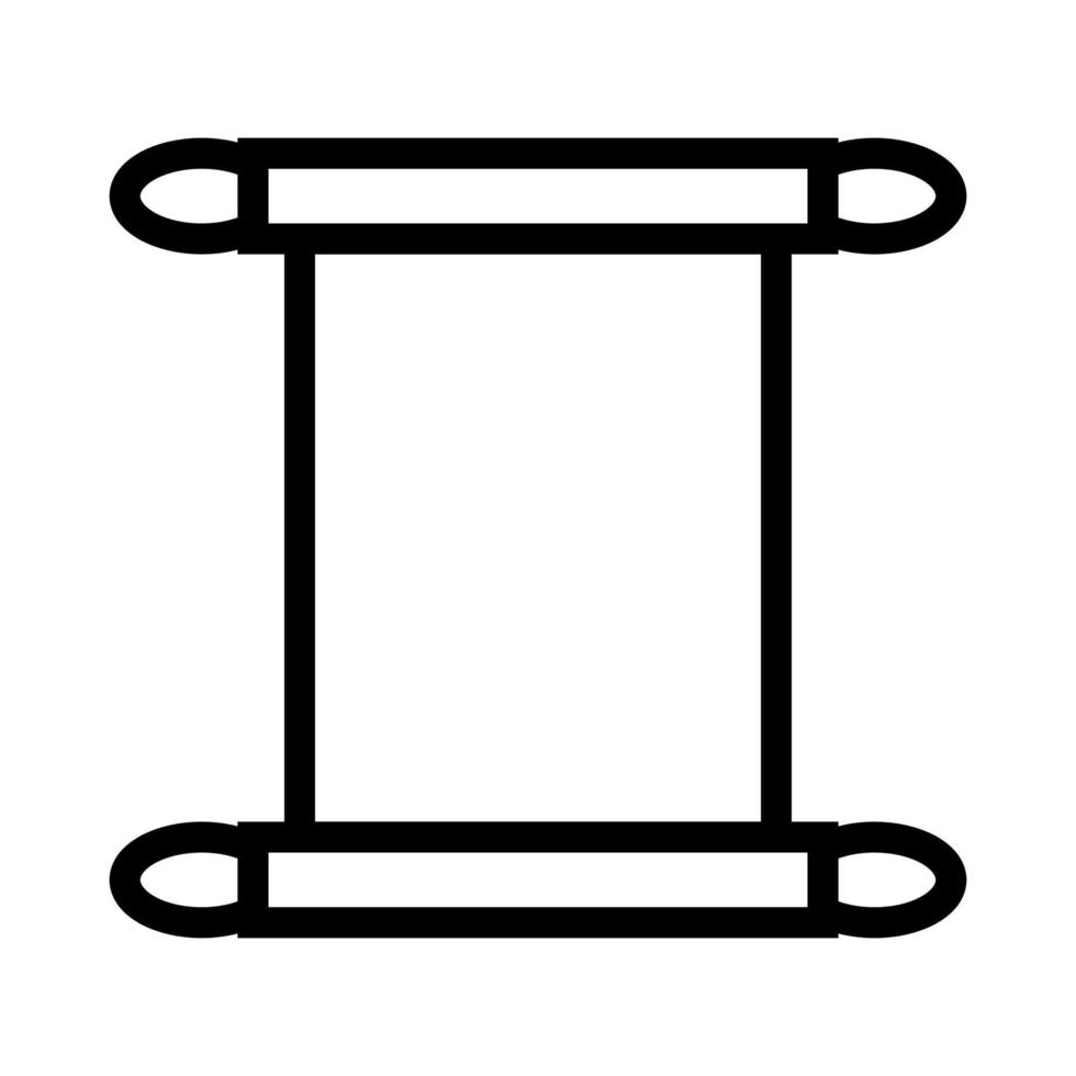 icono de línea de pergamino aislado sobre fondo blanco. icono negro plano y delgado en el estilo de contorno moderno. símbolo lineal y trazo editable. ilustración de vector de trazo simple y perfecto de píxeles.