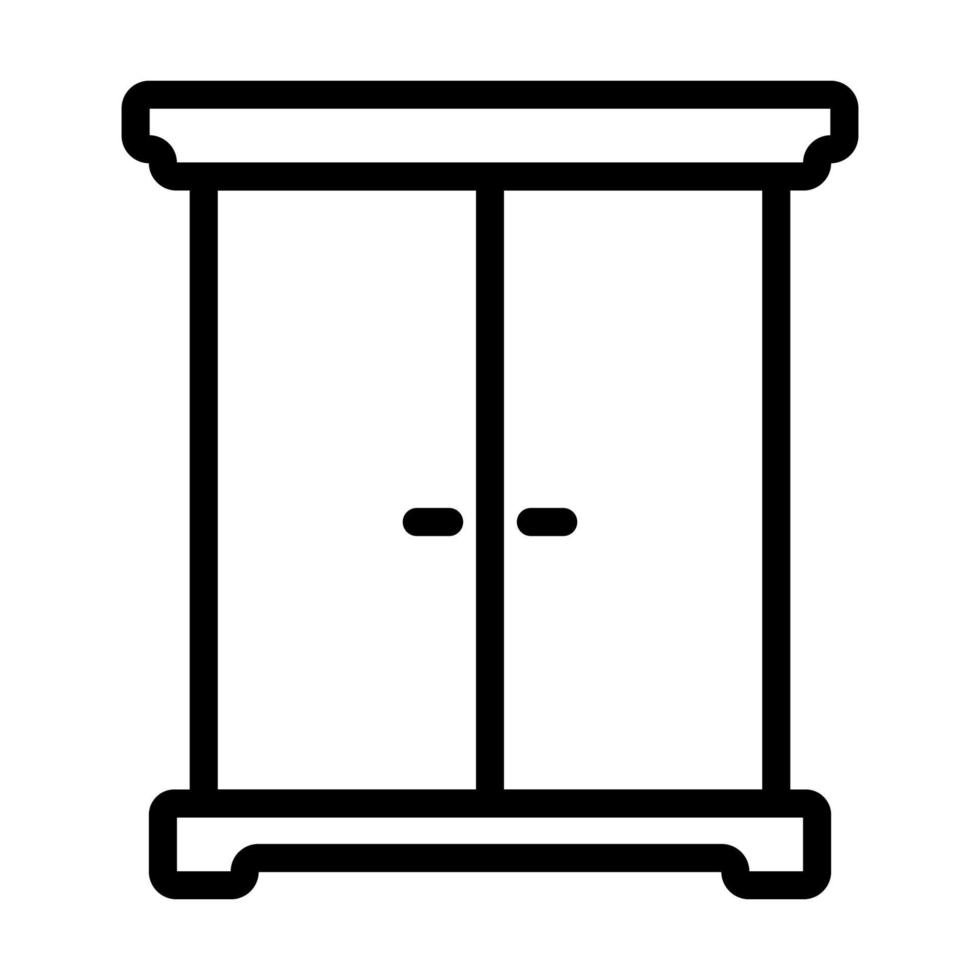 Vintage wardrobe icon line isolated on white background. Black flat thin icon on modern outline style. Linear symbol and editable stroke. Simple and pixel perfect stroke vector illustration.
