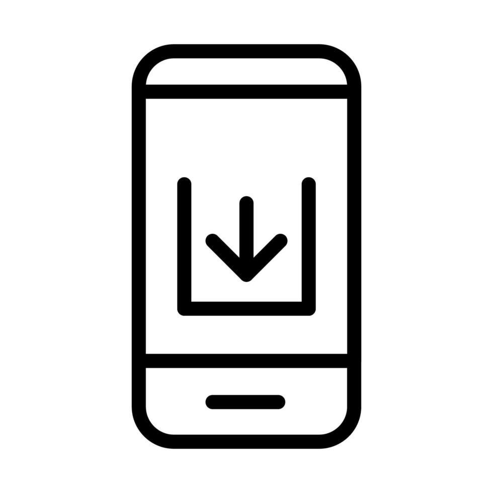 descargue la línea de iconos del teléfono inteligente aislada en el fondo blanco. icono negro plano y delgado en el estilo de contorno moderno. símbolo lineal y trazo editable. ilustración de vector de trazo simple y perfecto de píxeles.