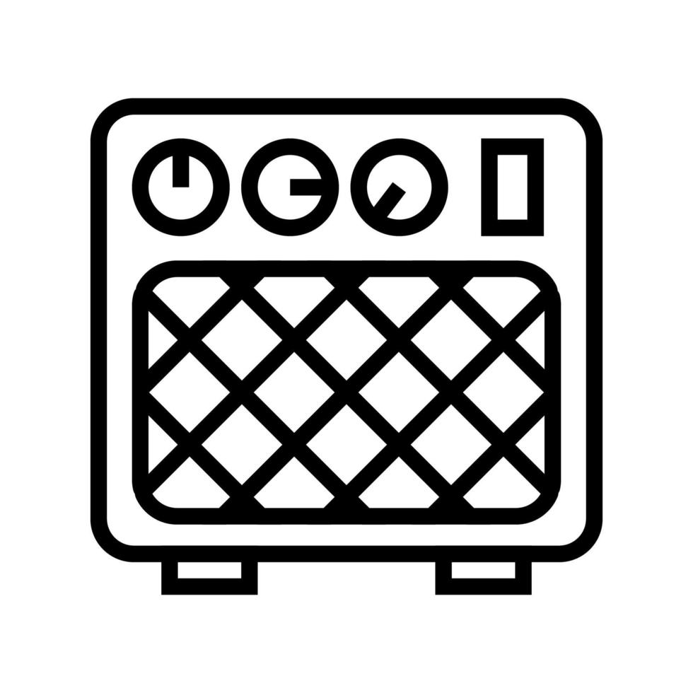 icono de línea de amplificador de guitarra aislado sobre fondo blanco. icono negro plano y delgado en el estilo de contorno moderno. símbolo lineal y trazo editable. ilustración de vector de trazo simple y perfecto de píxeles.