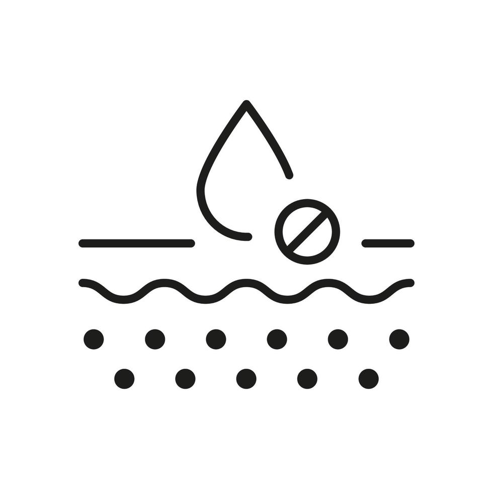 Rough Dry Sensitive Skin Treatment Outline Pictogram. Dehydrated Skin Face Line Icon. Moisture Skincare. Water Drop Dehydration Concept Icon. Isolated Vector Illustration.