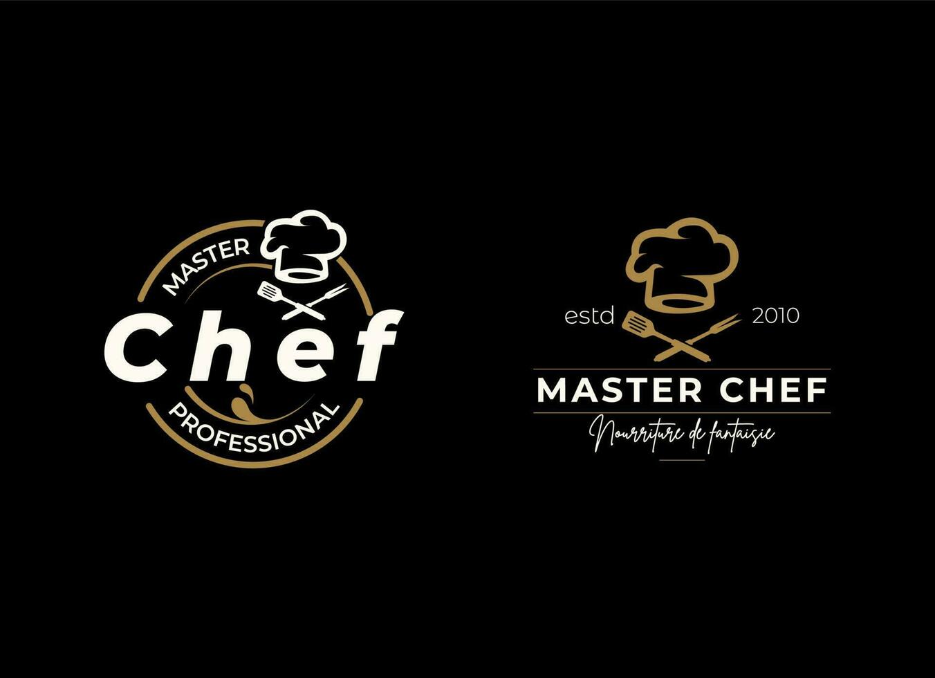 plantilla de ilustraciones de stock de logotipo de restaurante de chef vector