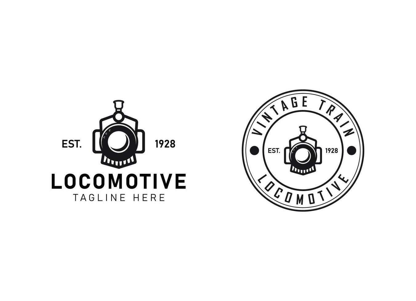 ilustración del logotipo de la locomotora, emblema de estilo vintage vector