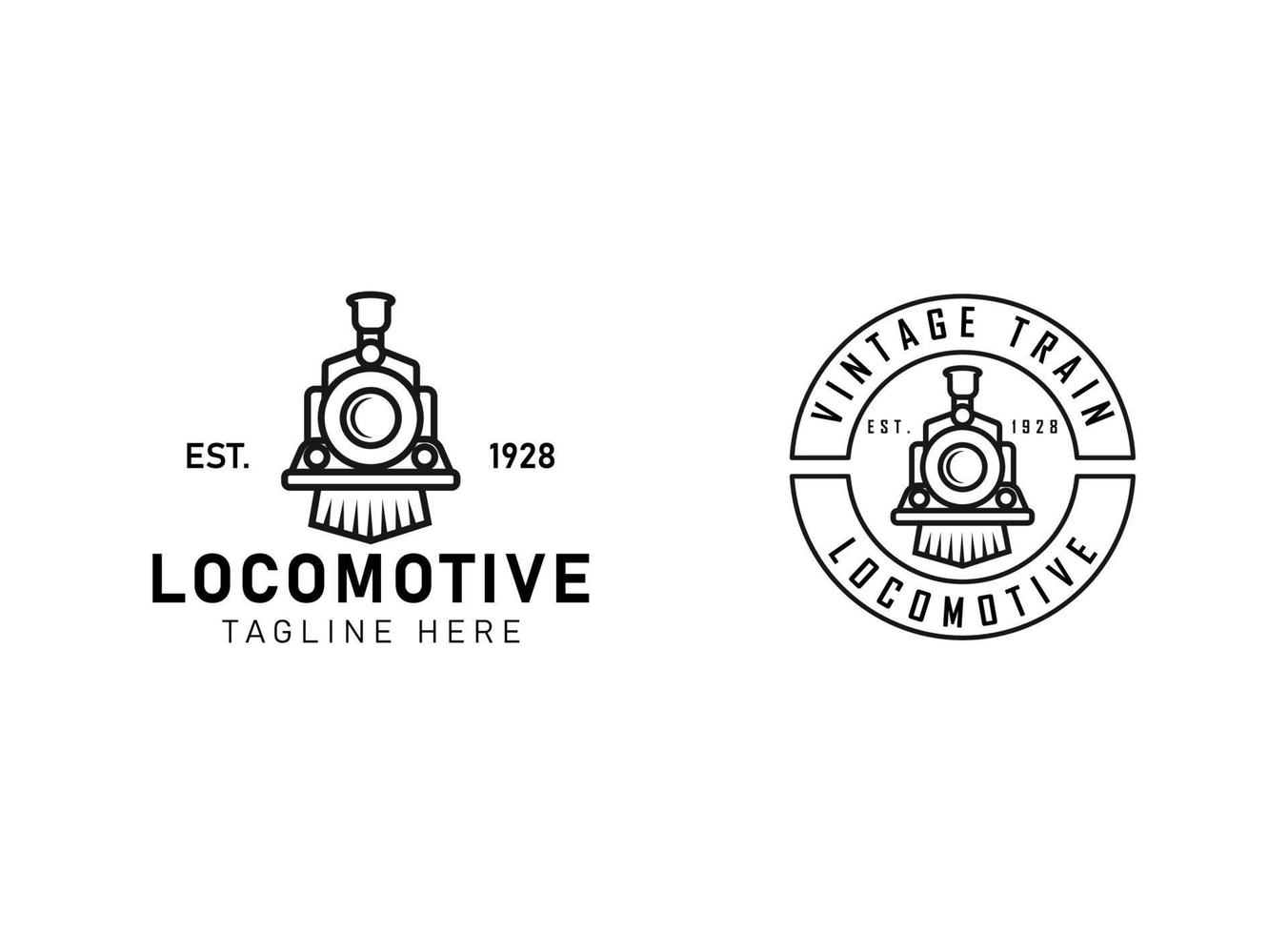 ilustración del logotipo de la locomotora, emblema de estilo vintage vector