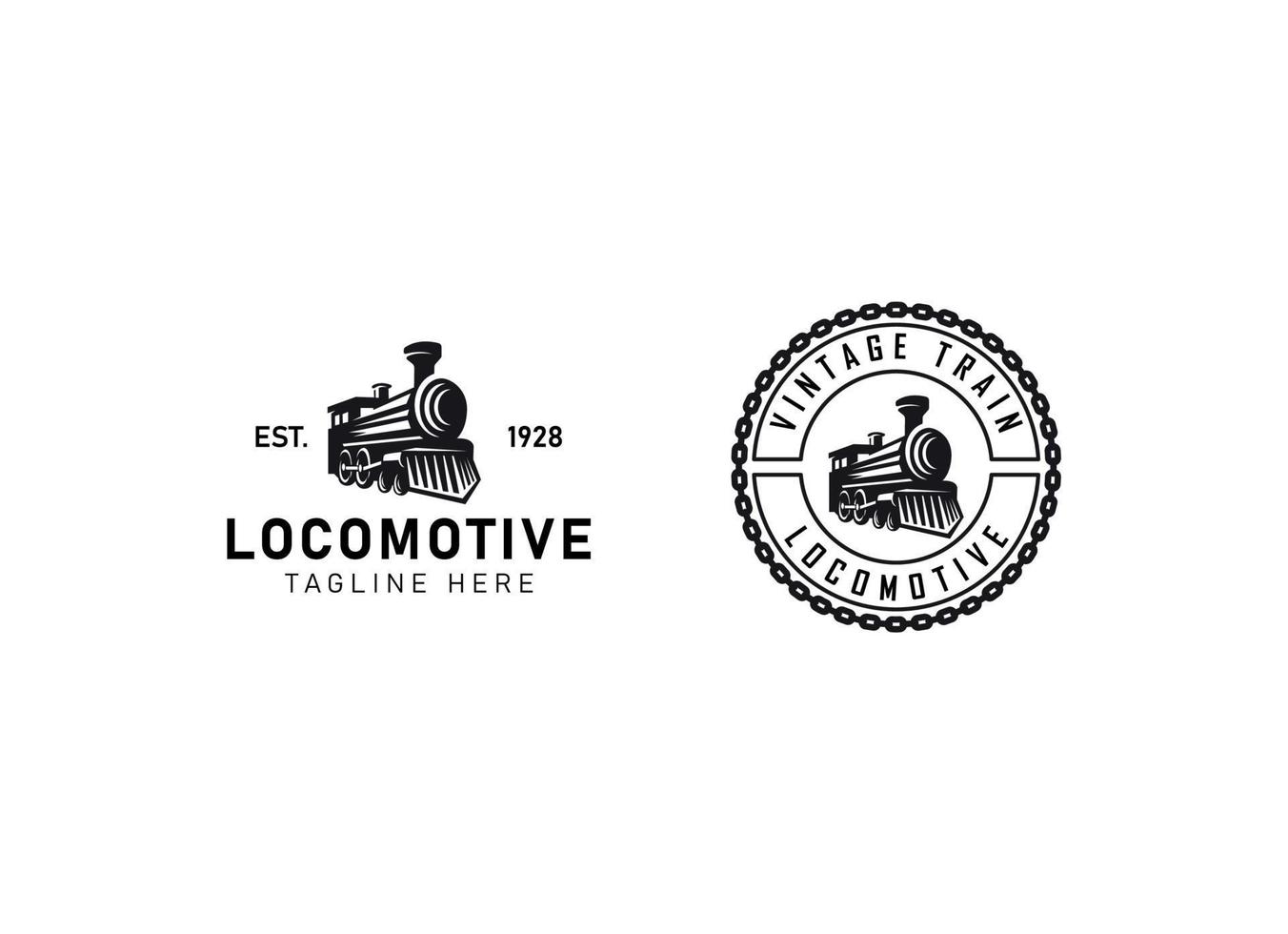 Locomotive logo illustration, vintage style emblem vector