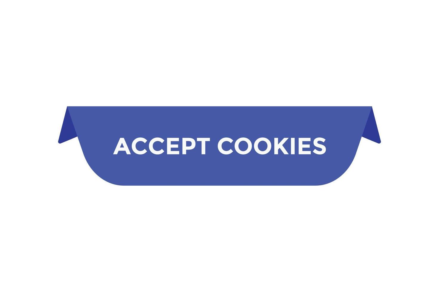 Accept cookies button web banner templates. Vector Illustration
