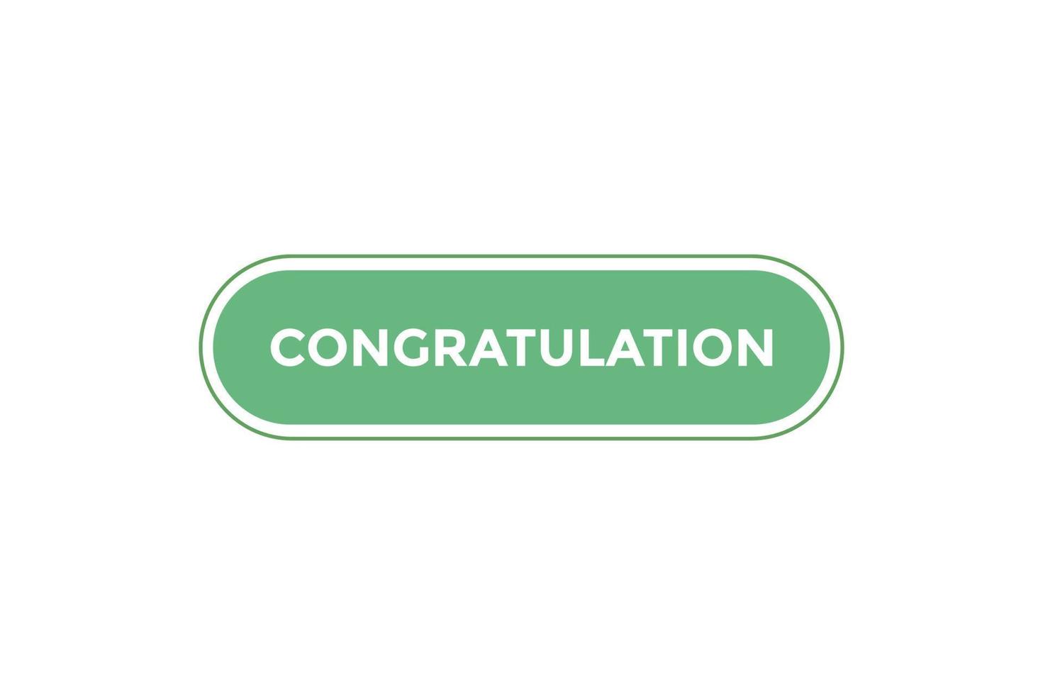 Congratulation button web banner templates. Vector Illustration