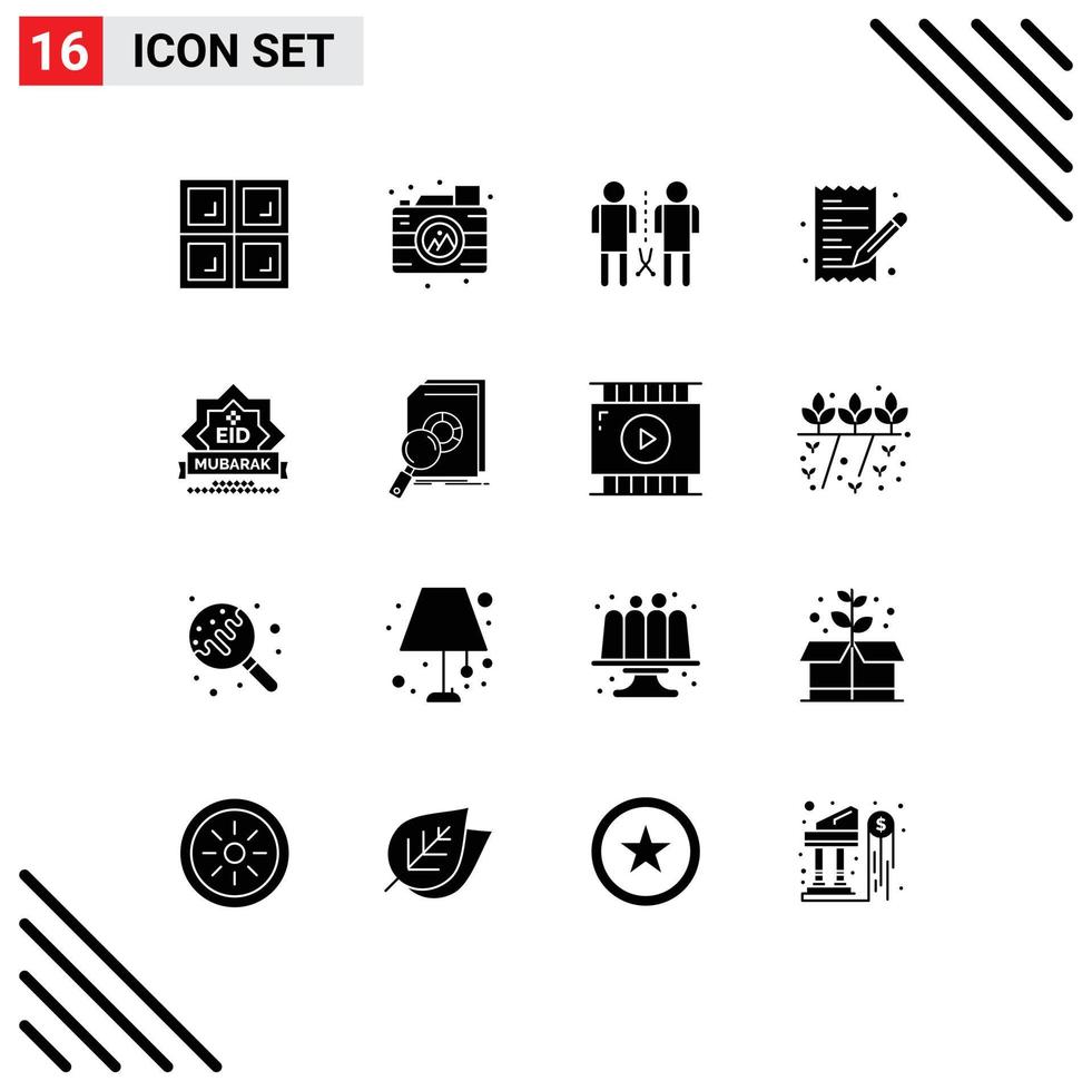 16 iconos creativos signos y símbolos modernos de mubarak compras conocimiento papel comercio electrónico elementos de diseño vectorial editables vector