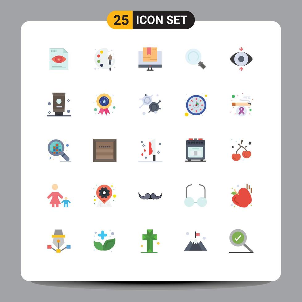 Set of 25 Modern UI Icons Symbols Signs for focus search commerce magnifier technology Editable Vector Design Elements