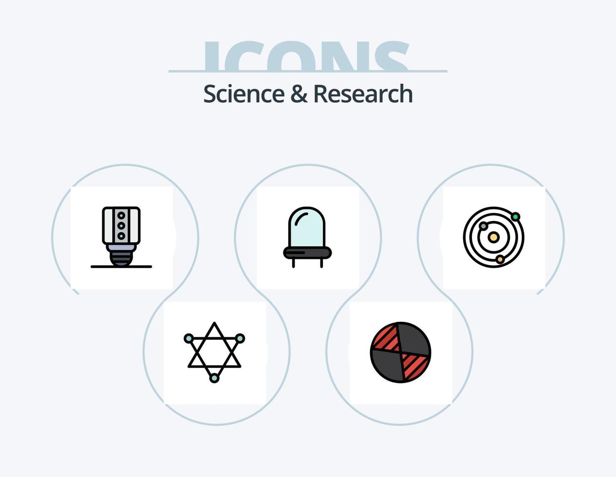 Science Line Filled Icon Pack 5 Icon Design. . . star wars. light. diode vector