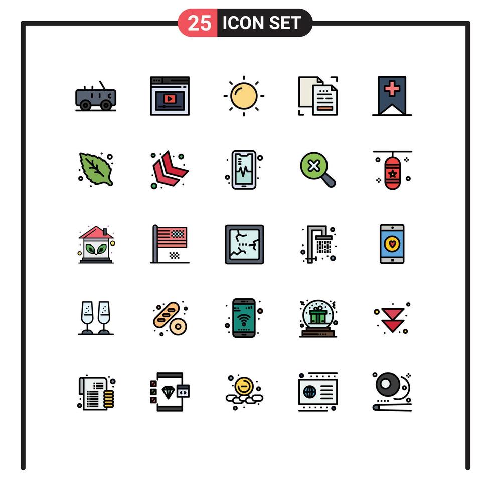 25 Creative Icons Modern Signs and Symbols of media tag helios duplicate data Editable Vector Design Elements