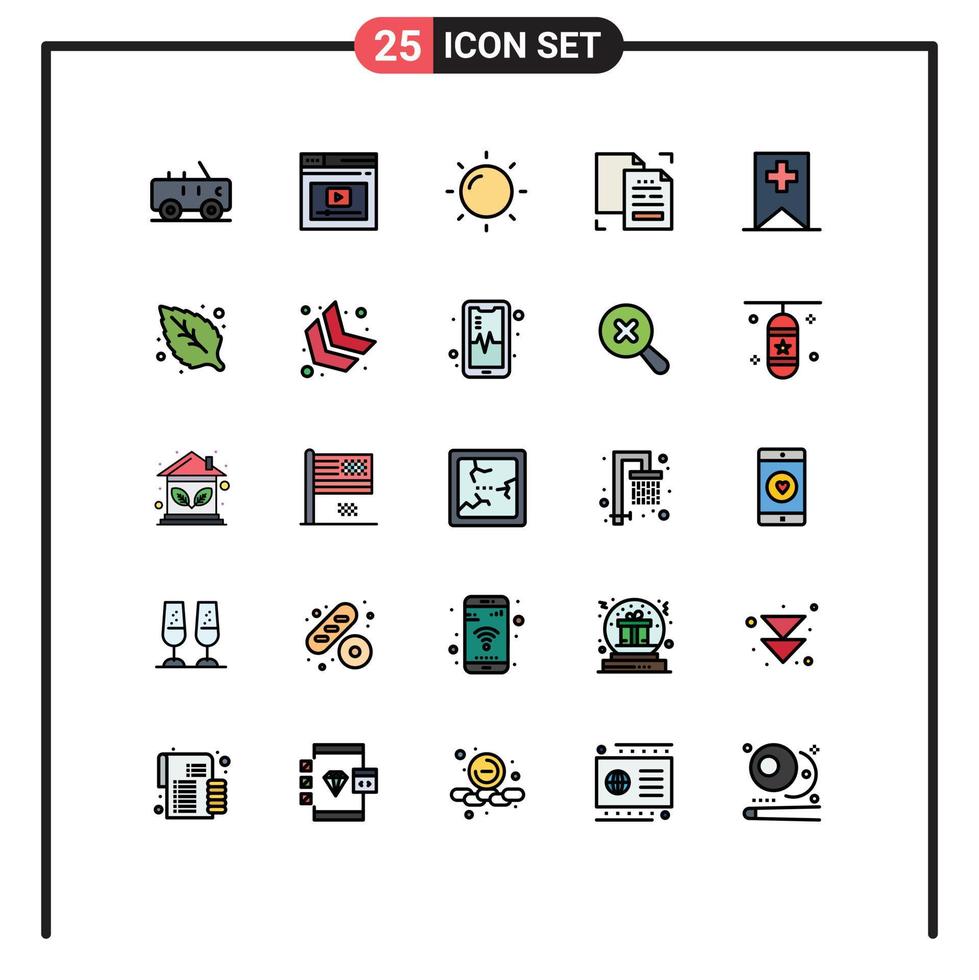 25 iconos creativos signos y símbolos modernos de etiquetas multimedia helios datos duplicados elementos de diseño vectorial editables vector