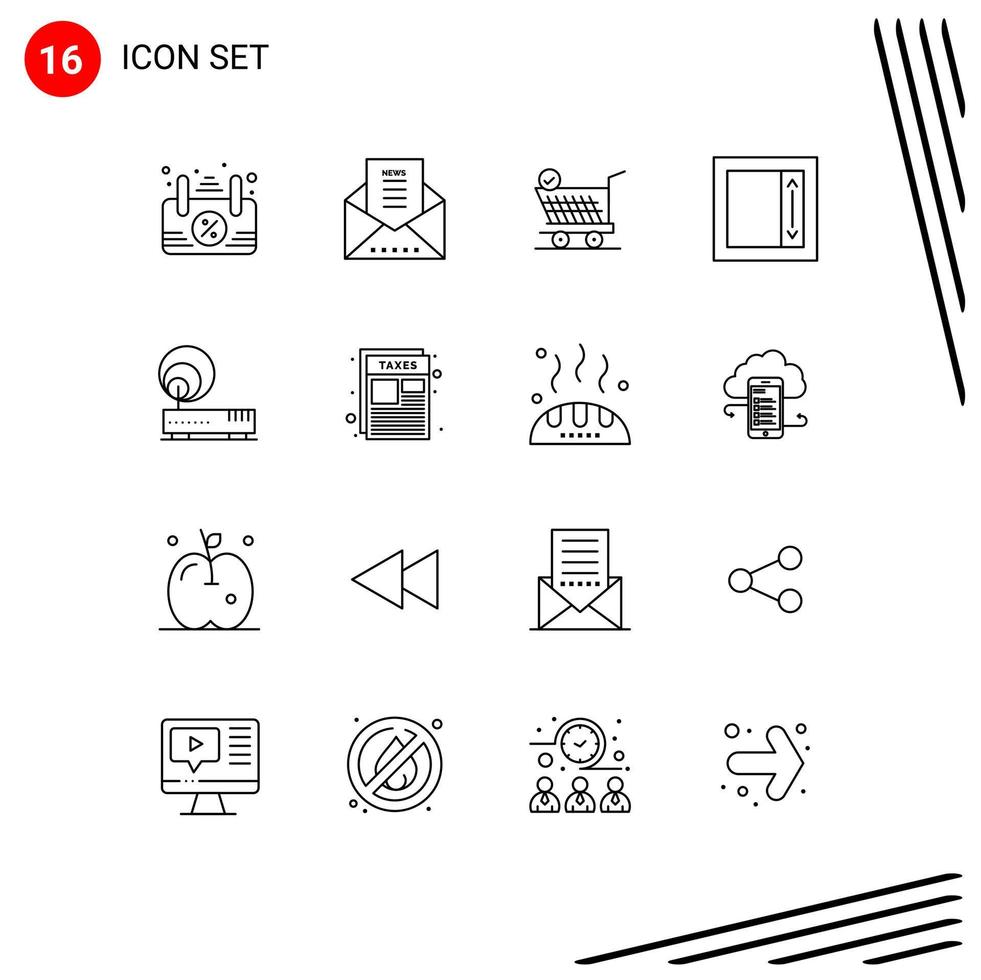 16 Creative Icons Modern Signs and Symbols of network hardware retail connection i frame Editable Vector Design Elements
