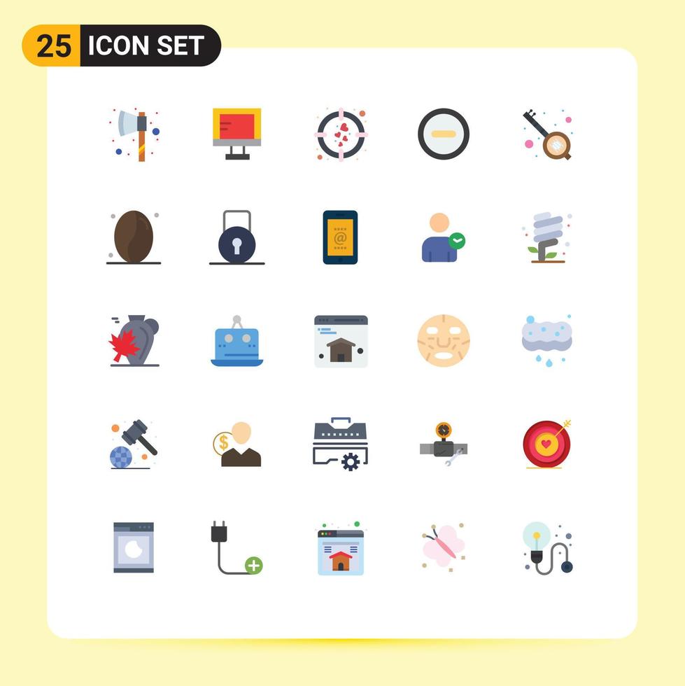 Universal Icon Symbols Group of 25 Modern Flat Colors of party music love india minus Editable Vector Design Elements