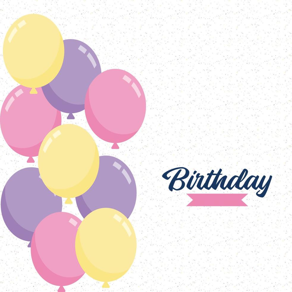 Happy Birthday To you Balloon background for party holiday birthday promotion card poster vector