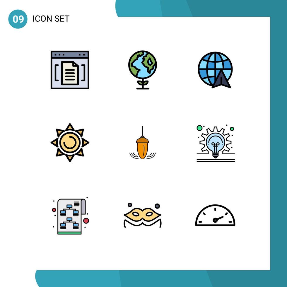 paquete de iconos vectoriales de stock de 9 signos y símbolos de línea para el instrumento de plomada flecha sinker elementos de diseño vectorial editables brillantes vector