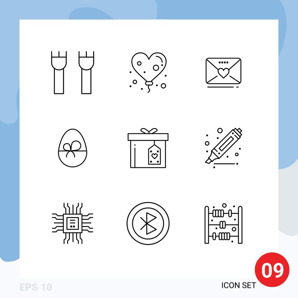 9 Creative Icons Modern Signs and Symbols of box nature sms easter egg Editable Vector Design Elements