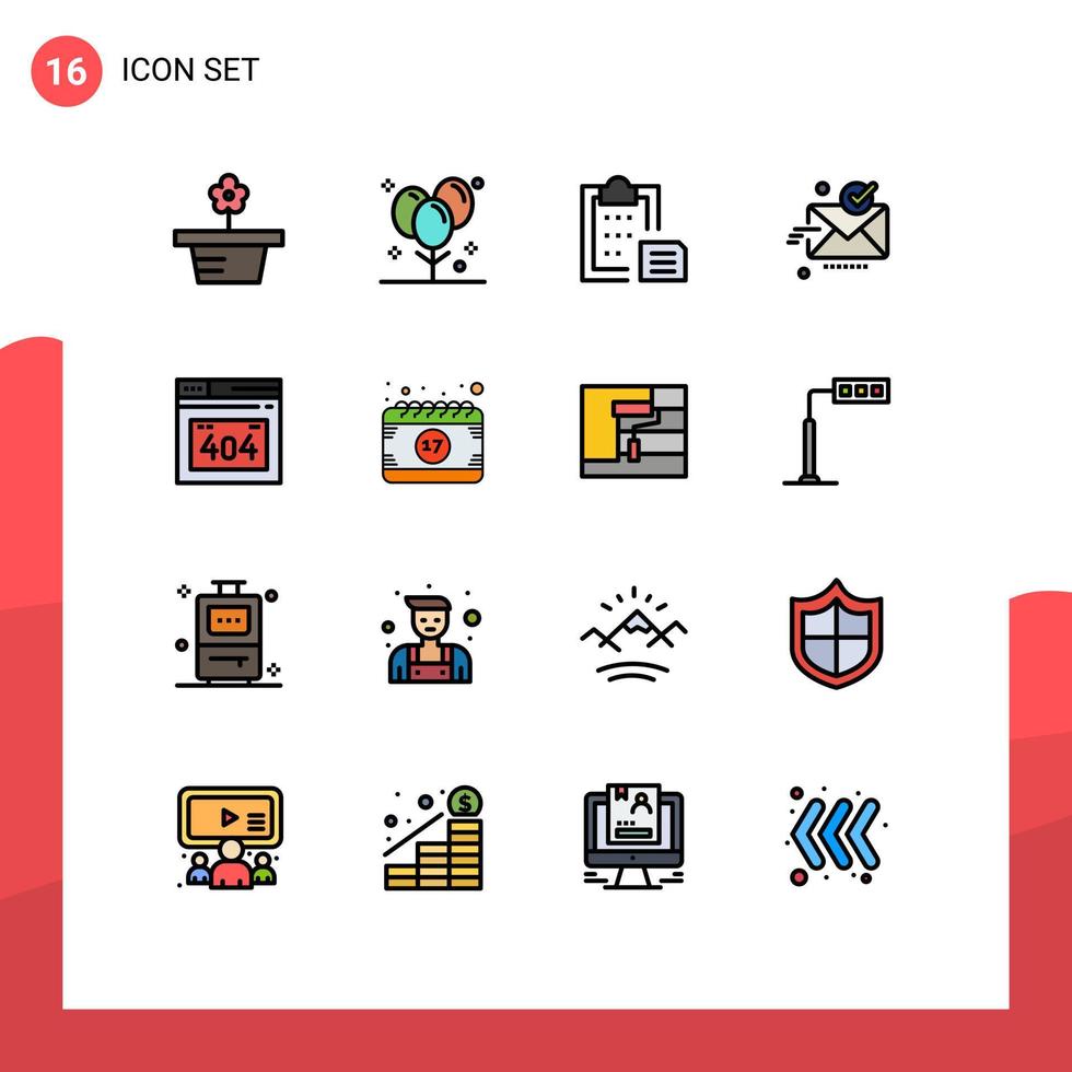 16 iconos creativos signos y símbolos modernos de ok enviar elementos de diseño de vectores creativos editables en papel de correo electrónico de fiesta