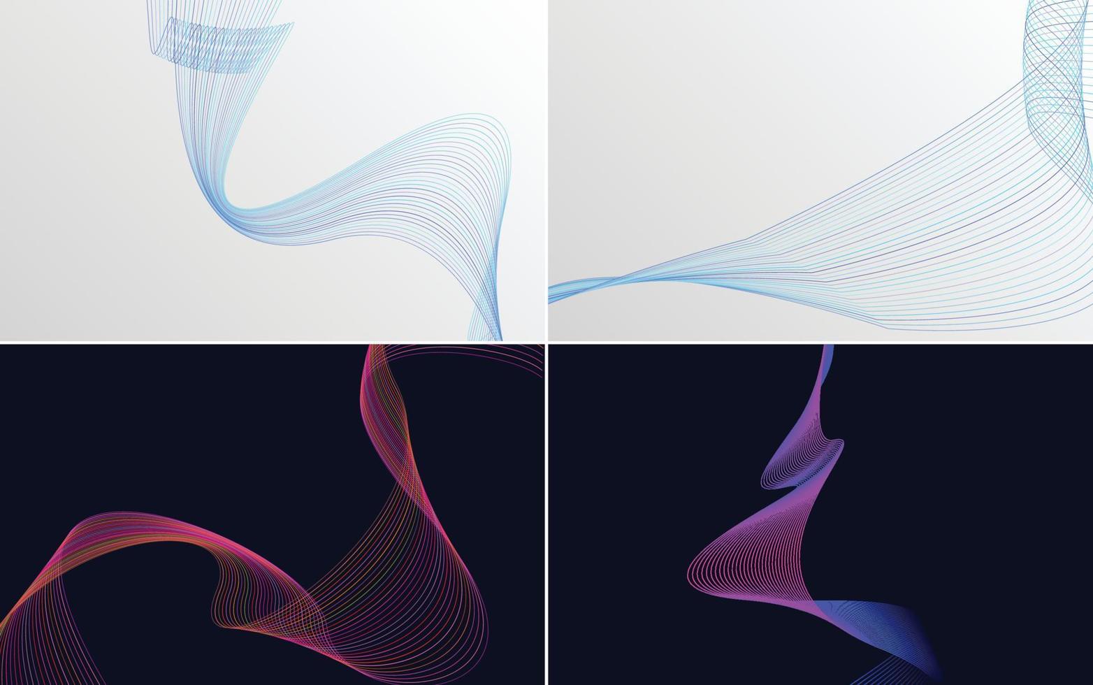 Collection of geometric minimal lines pattern set vector