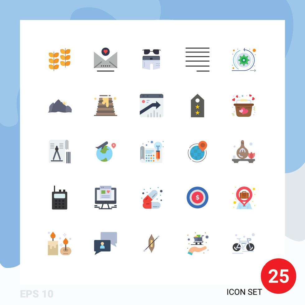 paquete de iconos de vector de stock de 25 signos y símbolos de línea para el texto de verano ágil de scrum alinear elementos de diseño de vector editables