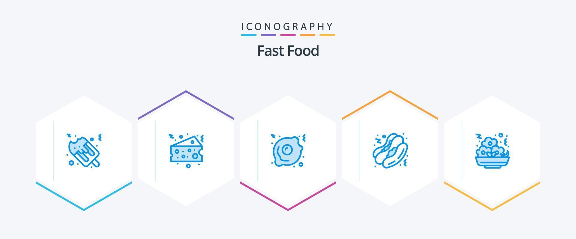 Fast Food 25 Blue icon pack including . meal. fast food. food. fast food vector