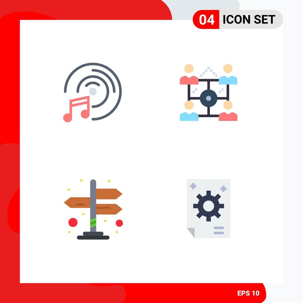 Set of 4 Commercial Flat Icons pack for cd disk arrows business share collective Editable Vector Design Elements