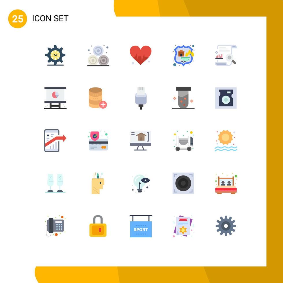 Set of 25 Modern UI Icons Symbols Signs for search content heart chart seo Editable Vector Design Elements