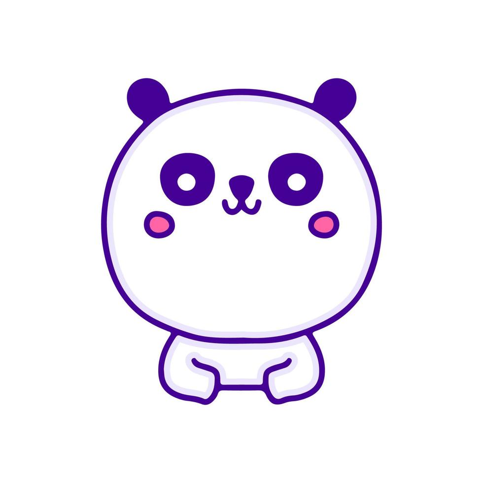 Cute baby panda bear doodle art, illustration for t-shirt, sticker, or apparel merchandise. With modern pop and kawaii style. vector