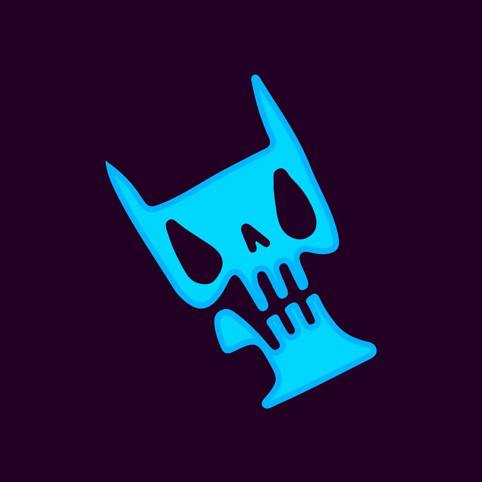 Grunge cat skull head doodle cartoon, illustration for t-shirt, sticker, or apparel merchandise. With modern pop and urban style. vector