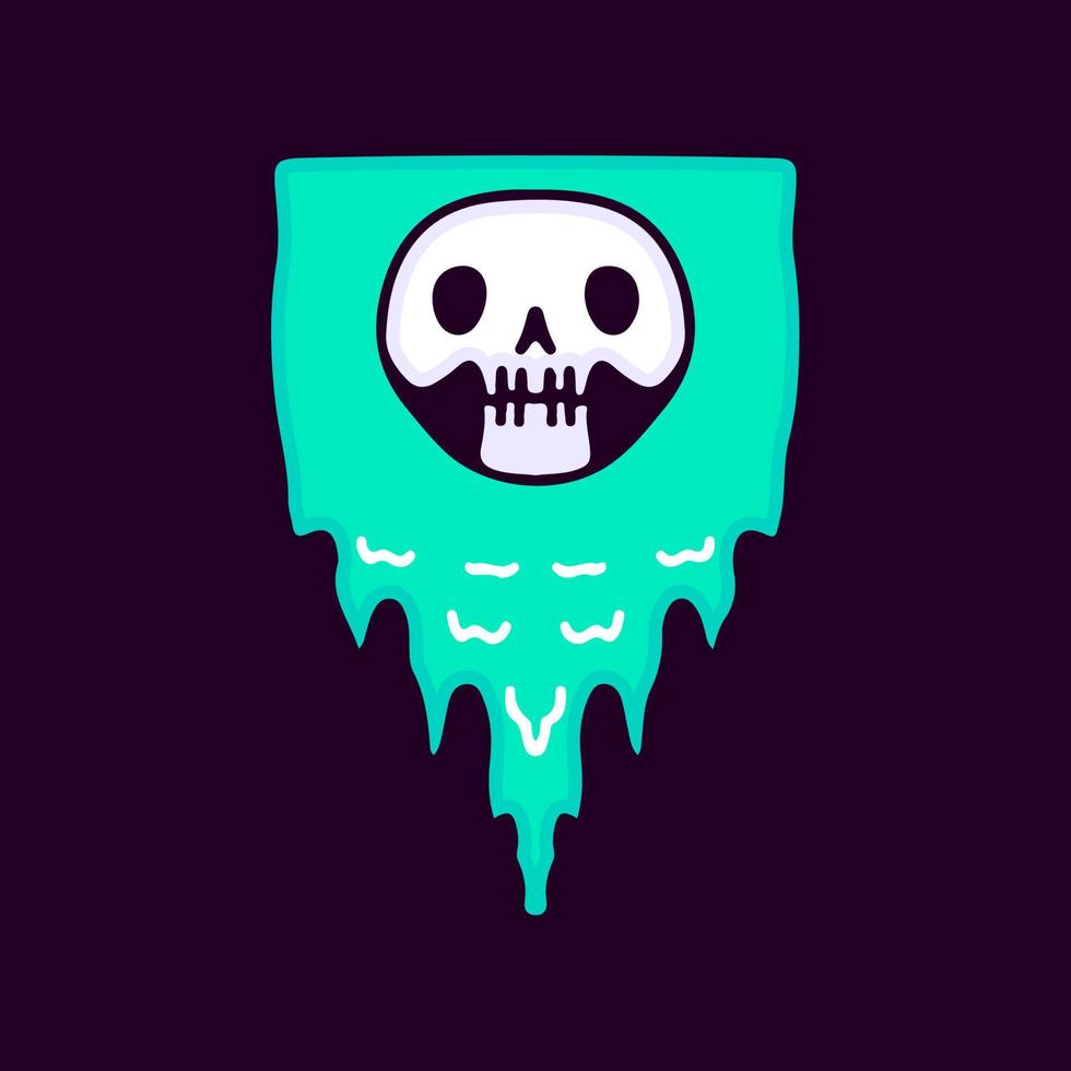 Psychedelic skull doodle art, illustration for t-shirt, sticker, or apparel merchandise. With modern pop style. vector