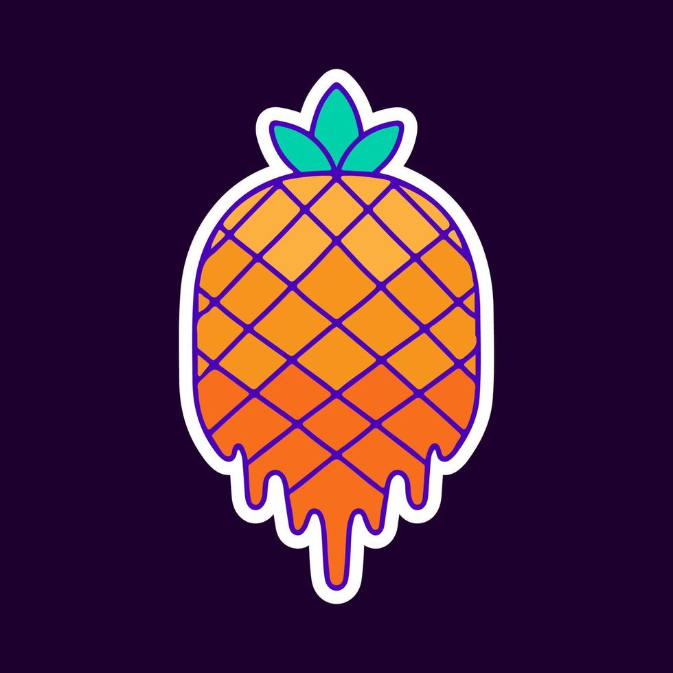 Melted watermelon character cartoon, illustration for t-shirt, sticker, or apparel merchandise. With modern pop and retro style. vector