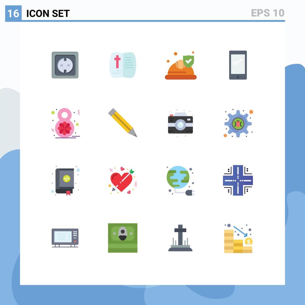 16 Creative Icons Modern Signs and Symbols of iphone mobile nature smart phone shield Editable Pack of Creative Vector Design Elements