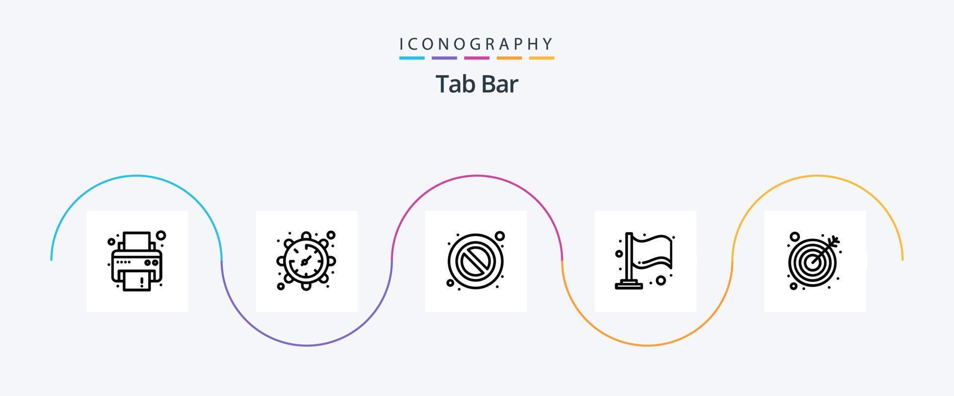 Tab Bar Line 5 Icon Pack Including . target. stop. goal. milestone vector