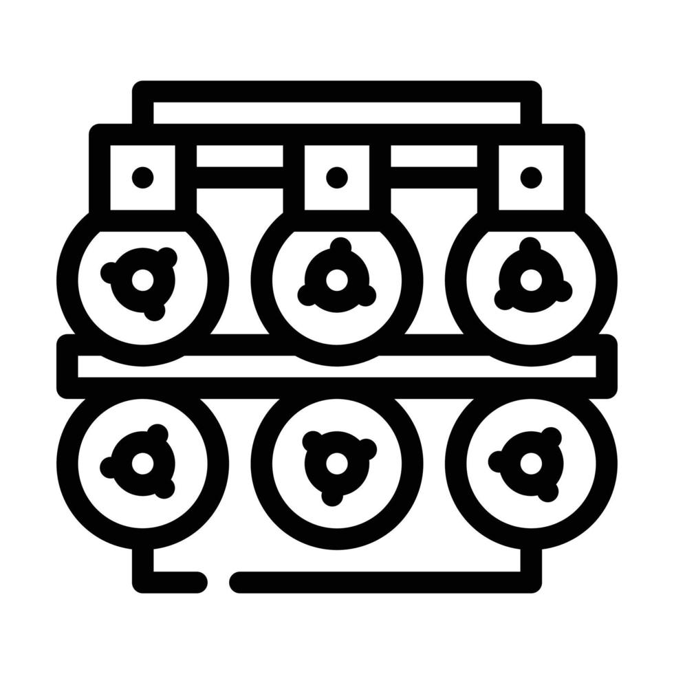 ilustración de vector de icono de línea de máquina de industria de producción de lista de metal