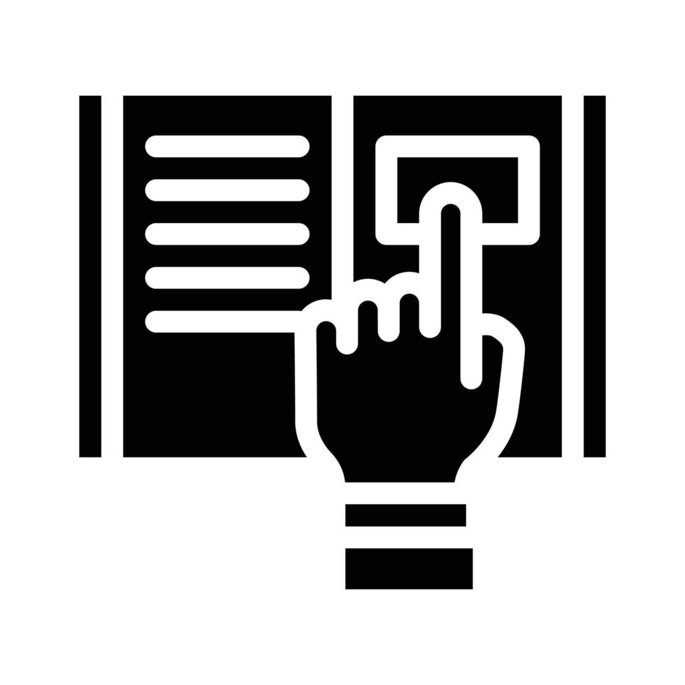 research instruction glyph icon vector illustration