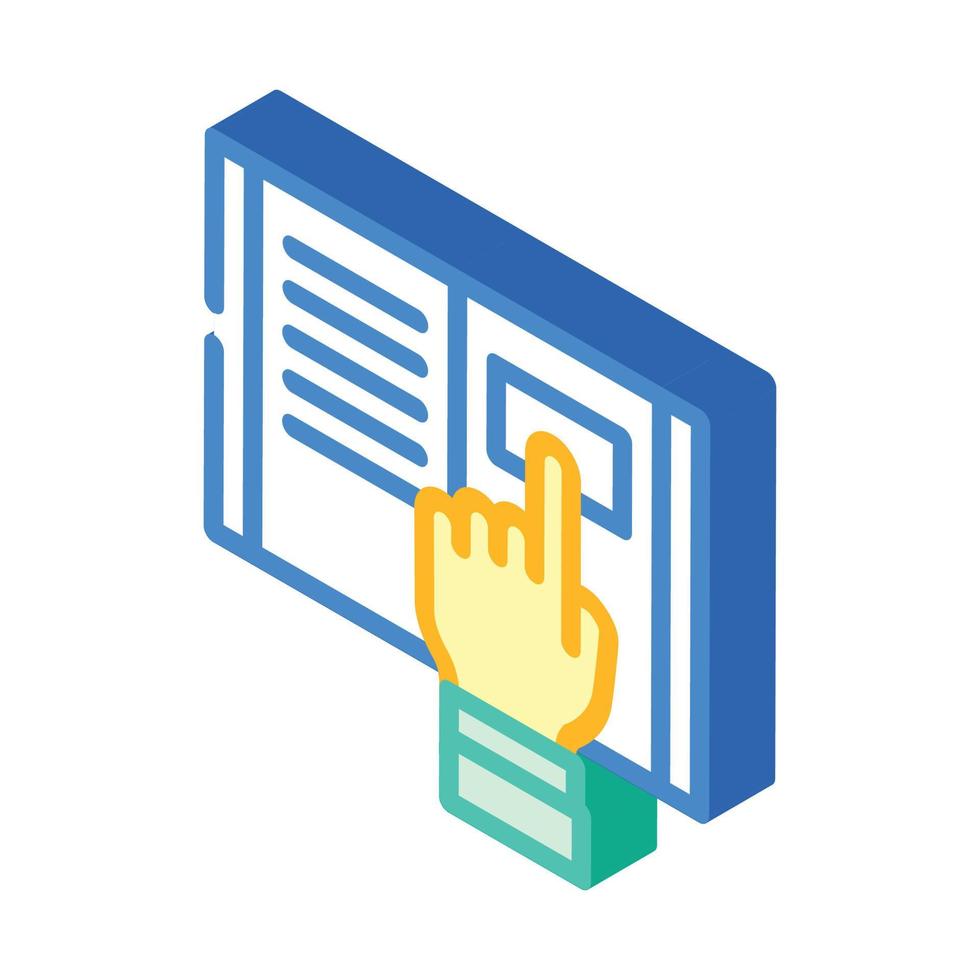 research instruction isometric icon vector illustration