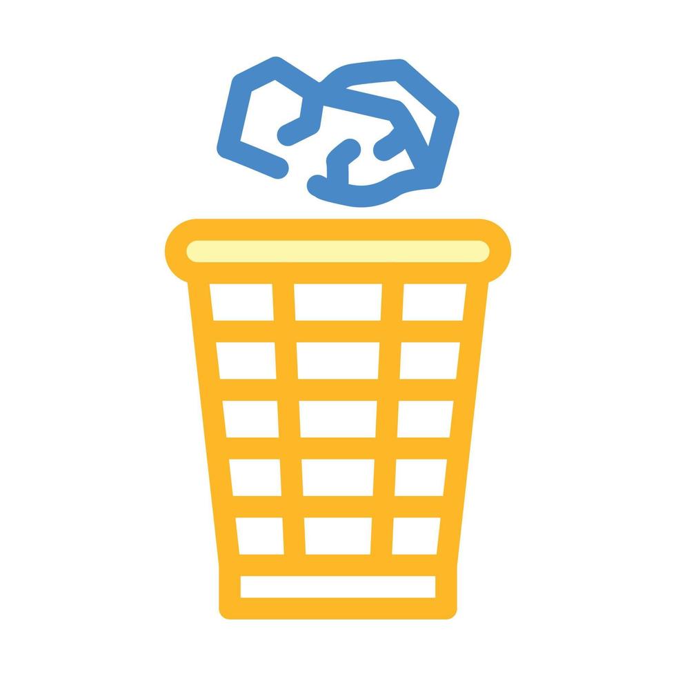 throwing rubbish color icon vector illustration