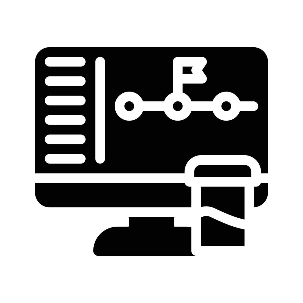 athlete monitoring system glyph icon vector illustration