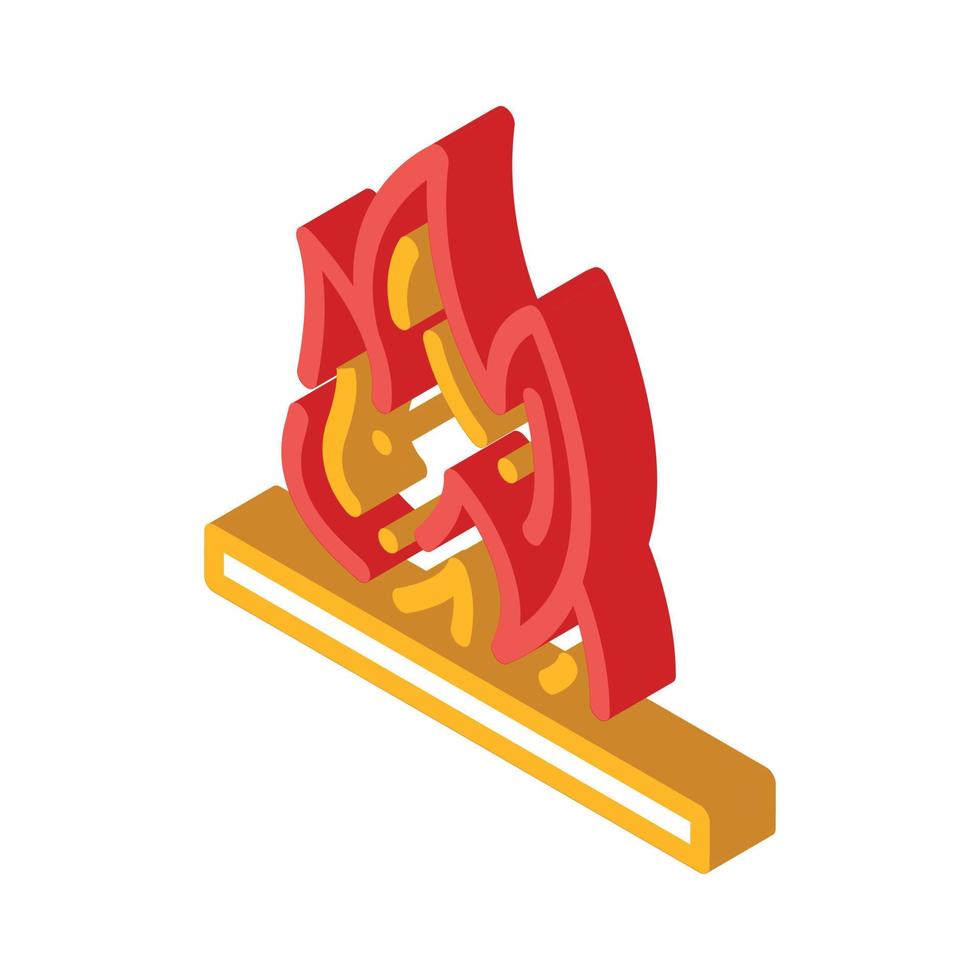 flammable container isometric icon vector illustration