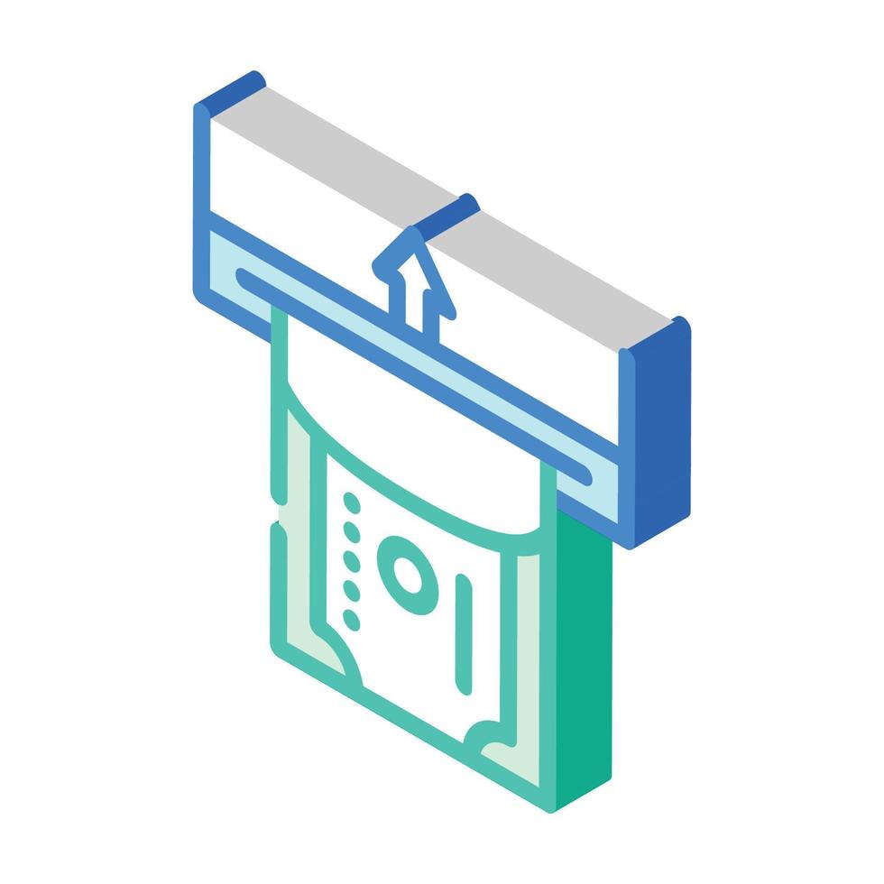 paper money acceptance isometric icon vector illustration