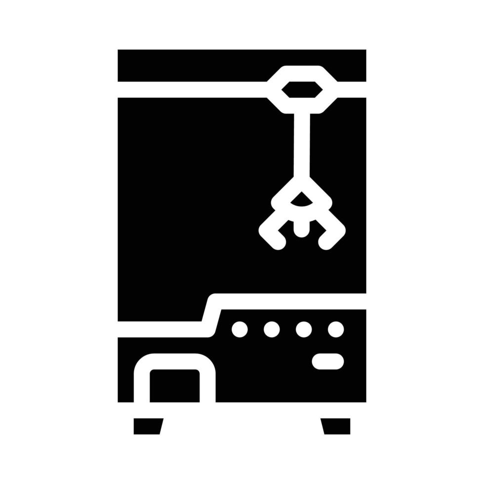 play toy machine with crane glyph icon vector illustration