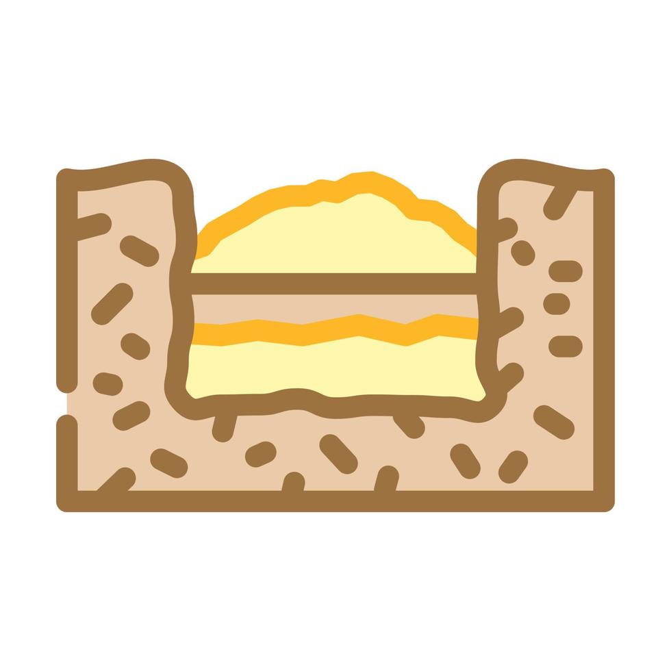 burial solid waste color icon vector illustration