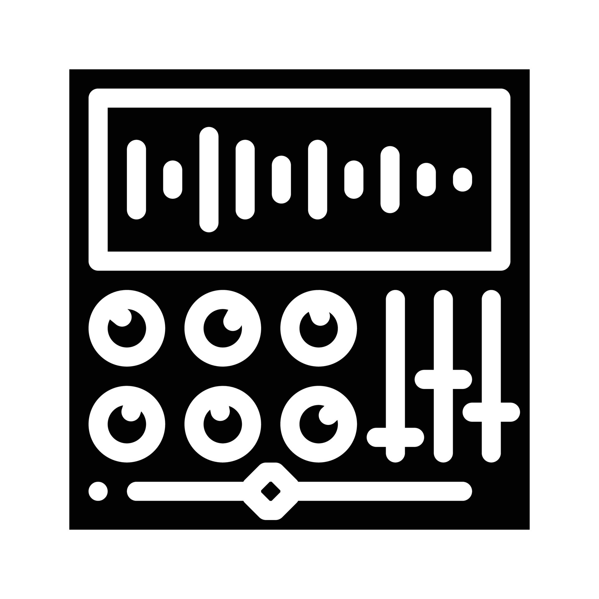sound processing video production glyph icon vector illustration ...