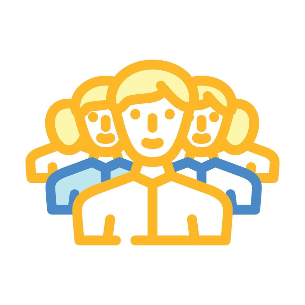 crowd people color icon vector illustration