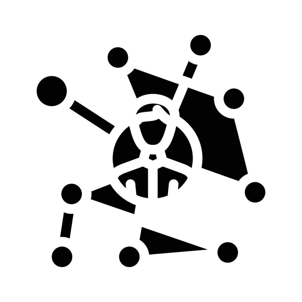 conexiones de red glifo icono vector ilustración