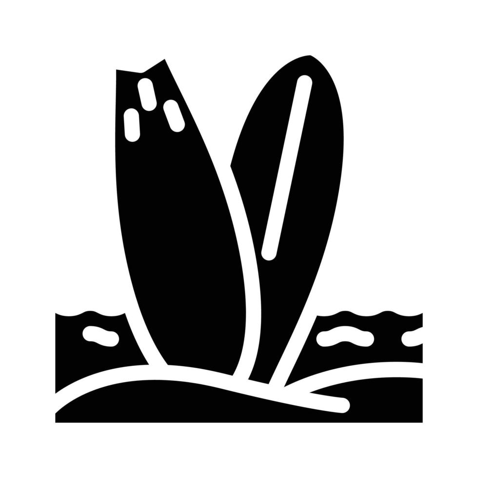 surfing water sport glyph icon vector illustration