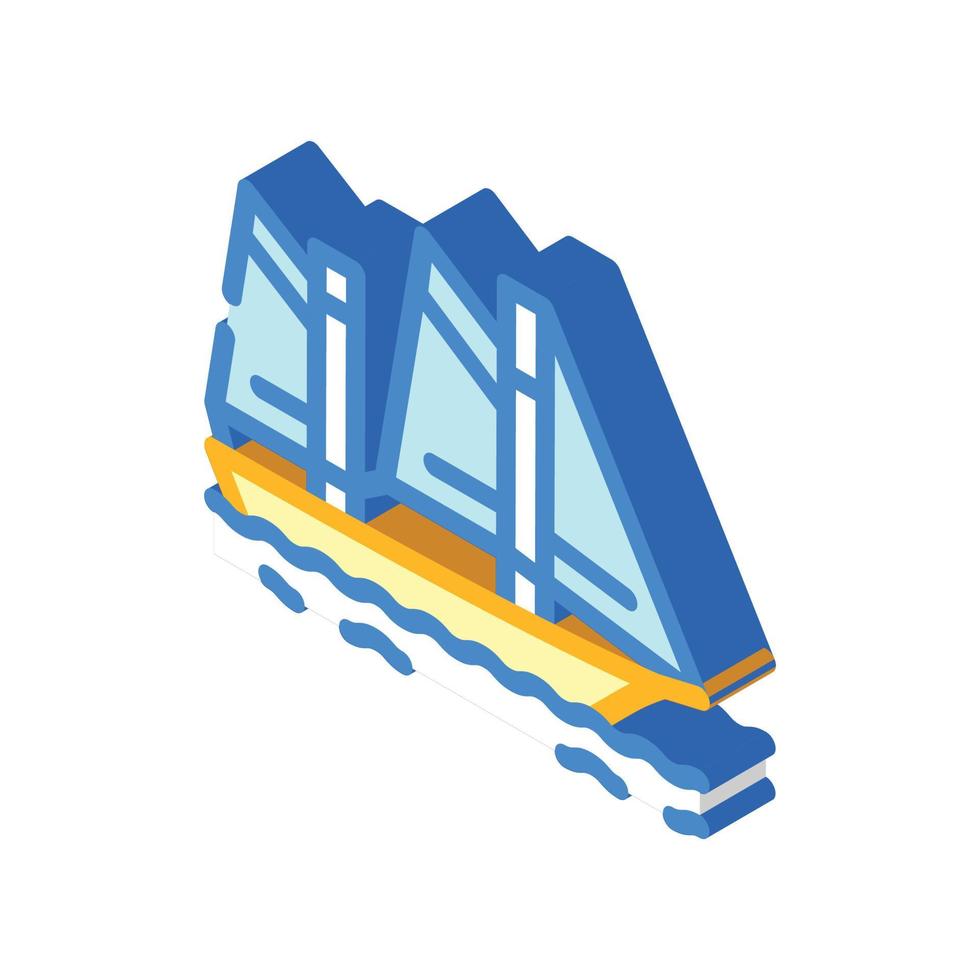 sailing water sport isometric icon vector illustration
