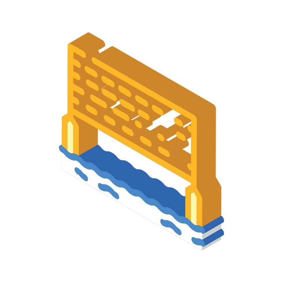 volleyball on water isometric icon vector illustration