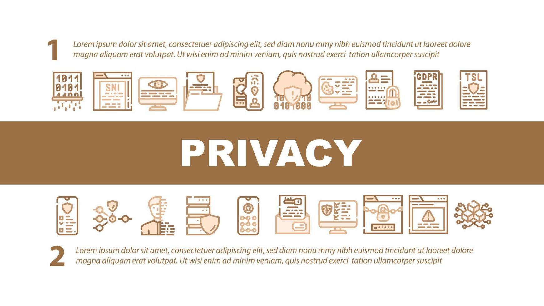 política de privacidad proteger el vector de encabezado de aterrizaje