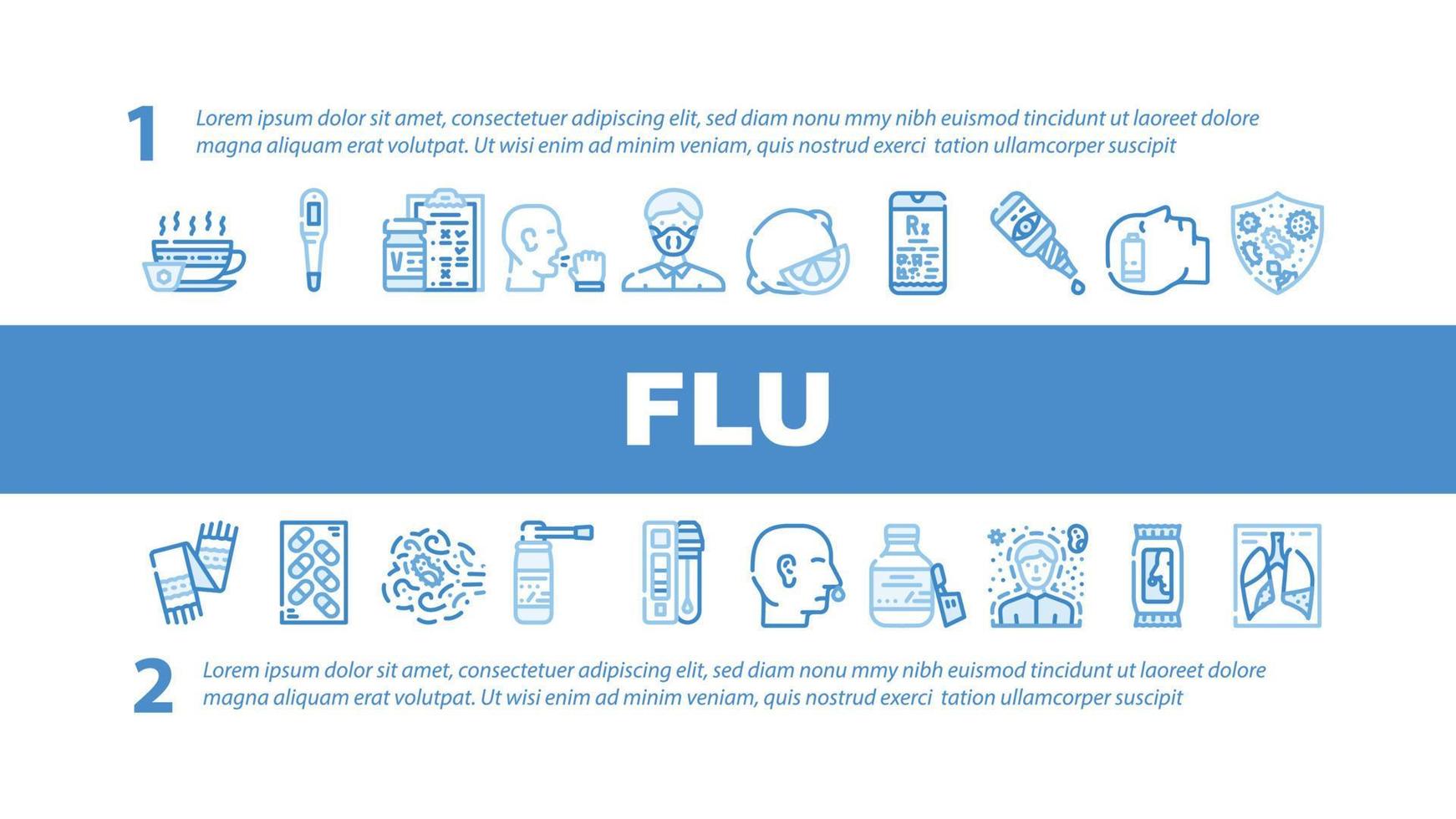 Flu Disease Treatment Landing Header Vector